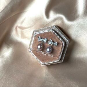 Genuine Fresh Water Pearl Earrings 925 Sterling Silver Teardrop Pearl‎